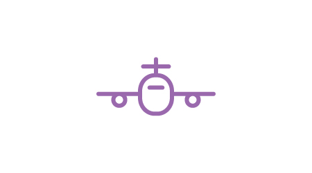 Purple aeroplane icon representing airside operations
