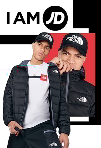 Man wearing a variety of The North Face clothing items, for the I am JD Man campaign.