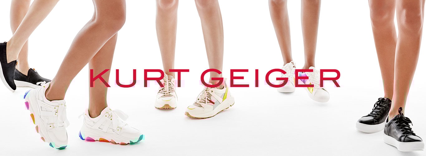 A variety of fashionable Kurt Geiger trainers.