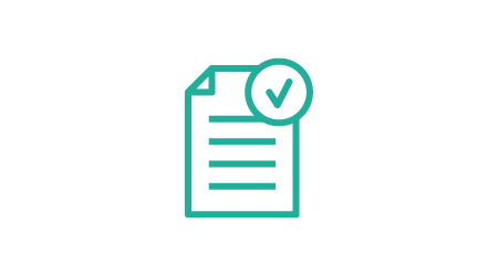 Checklist with one big tick icon.