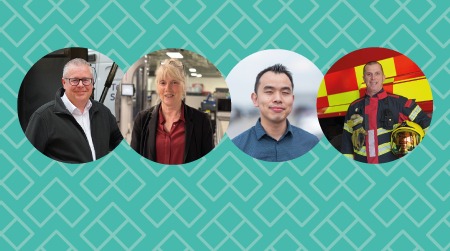 Selection of images of airport employees