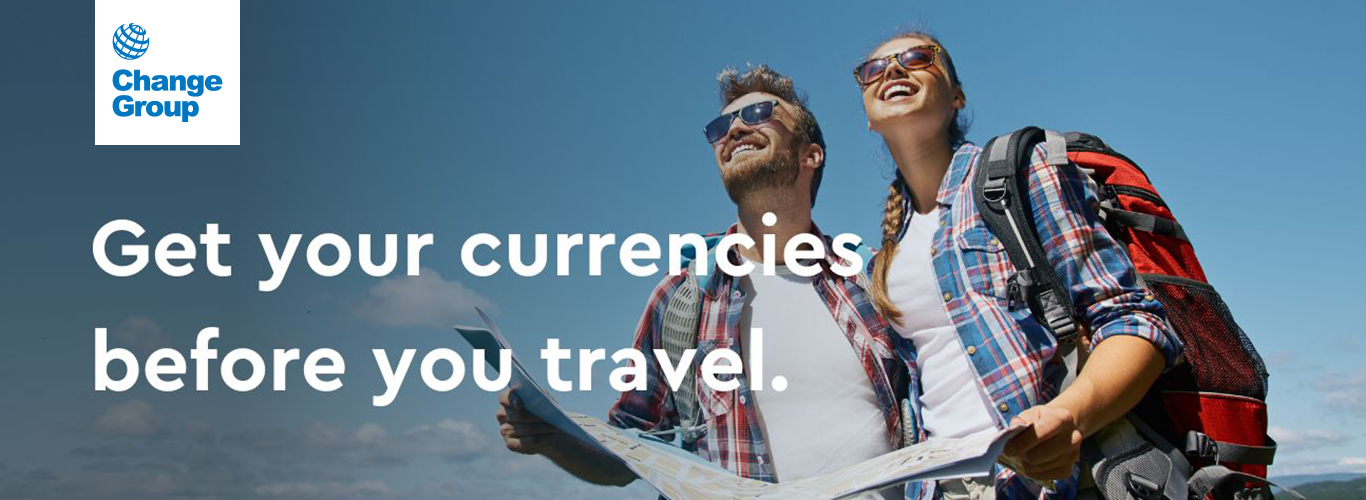 Man and woman smiling excited for there holiday. 